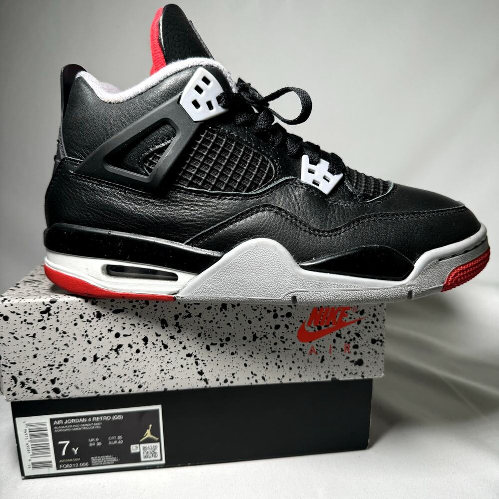 Size 7 - Nike Air Jordan 4 Retro GS Bred Reimagined Men's Shoes